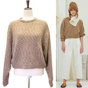Atelier Delphine Baby Alpaca Melange Balloon Sleeve Sweater in Bambi Size XS/S